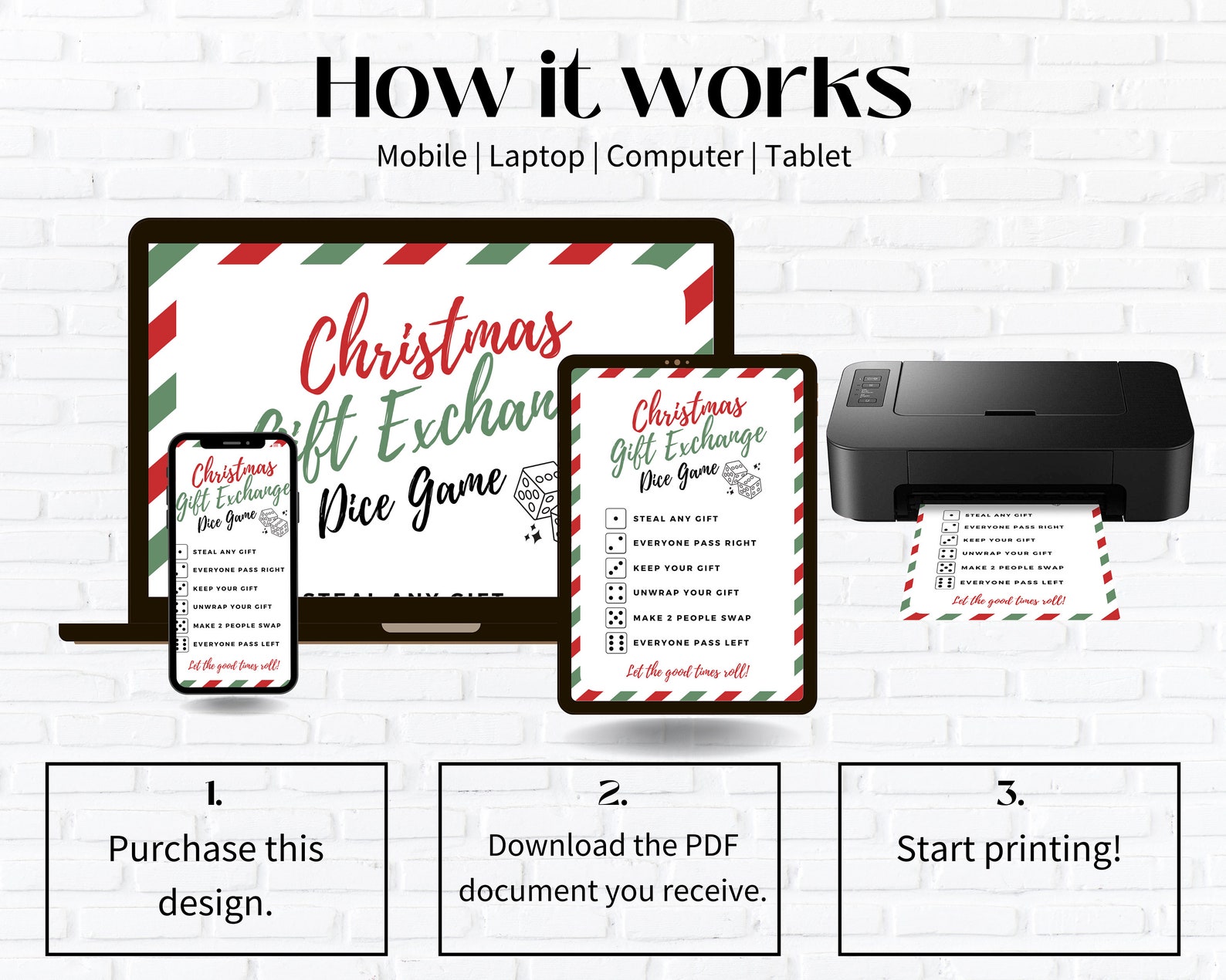 Christmas Secret Santa Gift Exchange Rules, Printable Christmas Game — free download