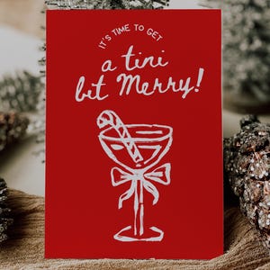 5x7&#39;&#39; Folded Christmas Greeting Card, Hand Drawn Christmas Card, Printable Christmas Card, DIY Gift Card, Merry Christmas Card For Friend