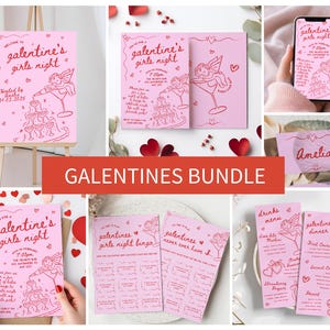 Galentines Day Decor Bundle, lustige druckbare Galentines-Einladung, lustiges Valentinstags-Partydekor, Scribble Galentines-Ideen