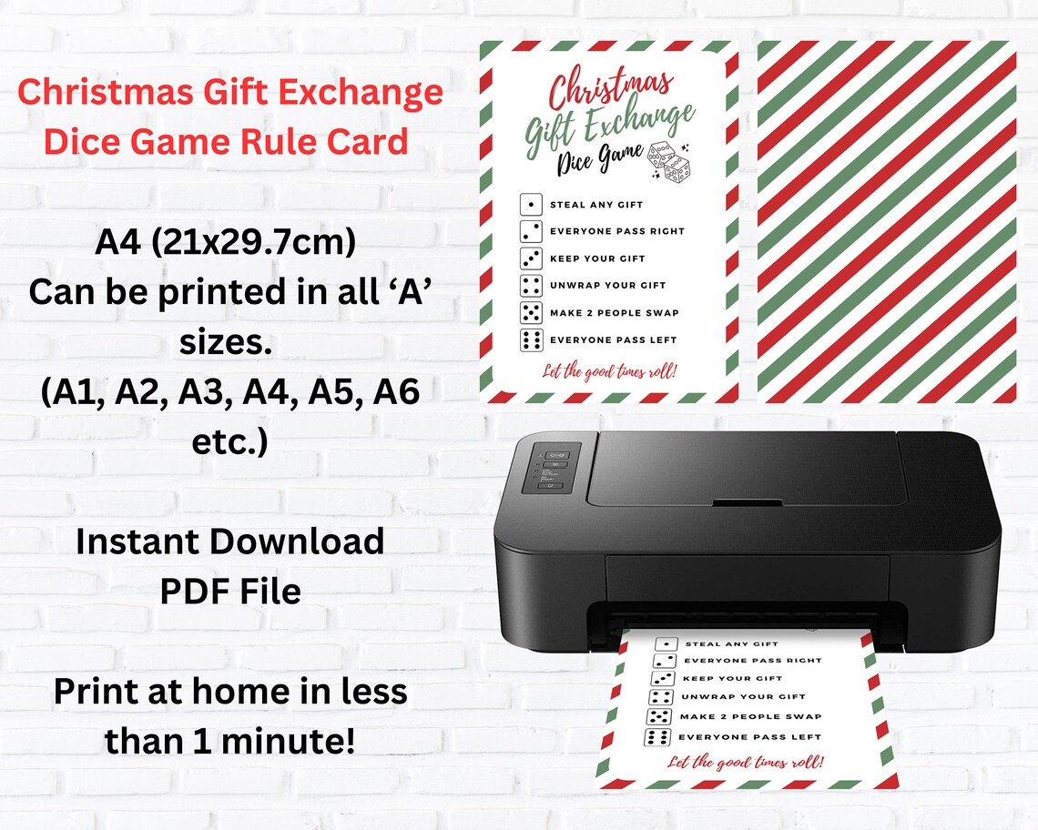 Christmas Secret Santa Gift Exchange Rules, Printable Christmas Game — free download