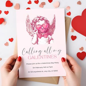 Lustige Valentinsgruß-Party einladen, Valentinsgruß-Einladung, Valentinstag-Party einladen Lustiges Valentinsgruß-Mädchen-Nacht-Party Lustiges Amor einladen