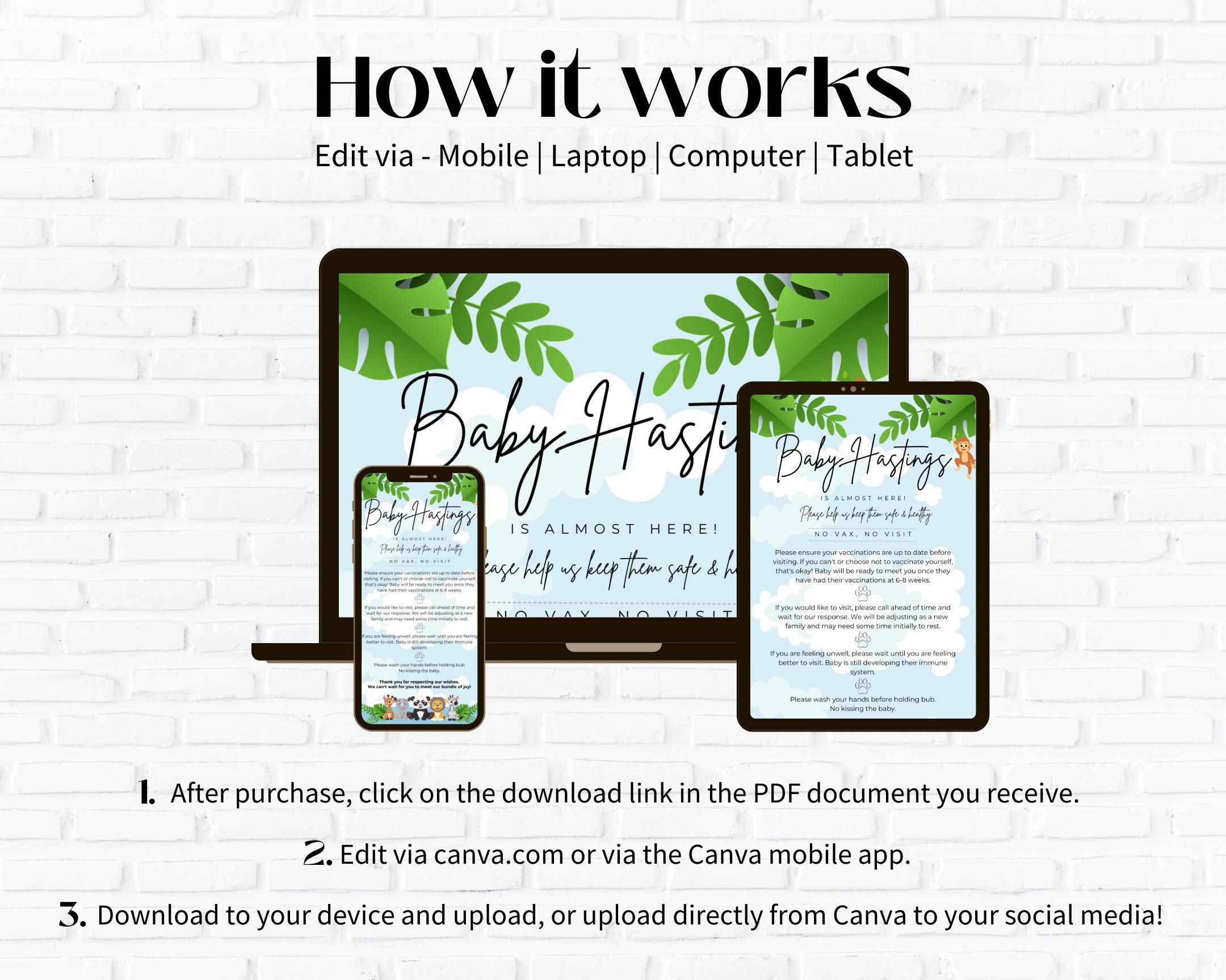 Newborn Rules.pdf EDITABLE TEMPLATE, Newborn Visit Rules, Social Media Share Story, Email ...