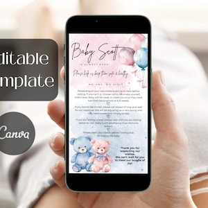 Modèle numérique MODIFIABLE de règles pour nouveau-né, règles de visite pour nouveau-né, règles d&#39;arrivée de bébé, bébé qui arrive bientôt, règles pour nouveau-né, visite de nouveau-né