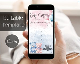 EDITABLE Newborn Rules Digital Template, Newborn Visiting Rules, Baby Arrival Rules, Baby Arriving Soon, New Baby Rules, Visiting Newborn