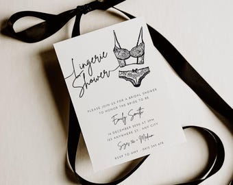 Lingerie Shower Invite, Lingerie Party Invitation, Lingerie Party Ideas, Bridal Lingerie Shower, Bridal Shower Invitation Bachelorette Party