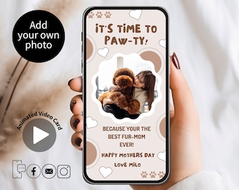 Digitalt kort för hundmamma, mors dag-kort, hundmamma-kort, anpassat husdjurskort, hundälskare, present till hundmamma, kattmamma-present, hundmamma-present, kort från husdjur