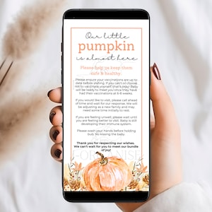 BEWERKBARE regels voor pasgeborenen sociale media plaatsen geen vax geen bezoek, ziekenhuisregels aankondigingskaart pasgeborene herfst aankomst baby, prenatale voorbereiding voor baby