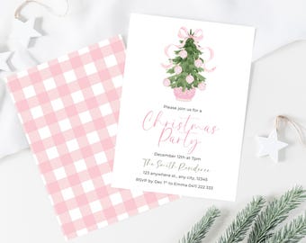 Preppy Pink Christmas Invitation, Pinkmas Xmas Party Invite, Friendsmas Xmas Invitations, Merry Friendsmas Invitation, Pink Holiday Party