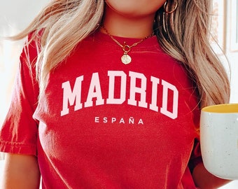 Comfort Colors Madrid Spain T-Shirt | Madrid Comfort Colors Unisex T-Shirt | Euro Trip Tee | Spain Group Tee | Spain Girls Trip Shirts