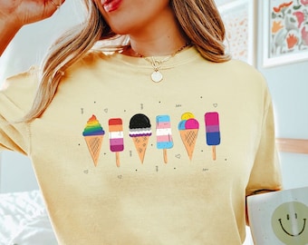 Gay Ice Cream Comfort Colors Shirt | LGBTQ Shirt | Pride Month Shirt | Subtle Gay Shirt | Queer Lesbian Women Tees Gift | Gay Rainbow Shirt