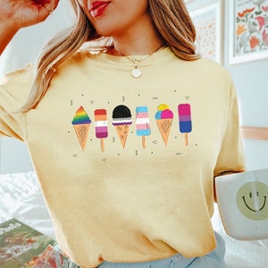 Gay Ice Cream Comfort Colors Shirt | LGBTQ Shirt | Pride Month Shirt | Subtle Gay Shirt | Queer Lesbian Women Tees Gift | Gay Rainbow Shirt