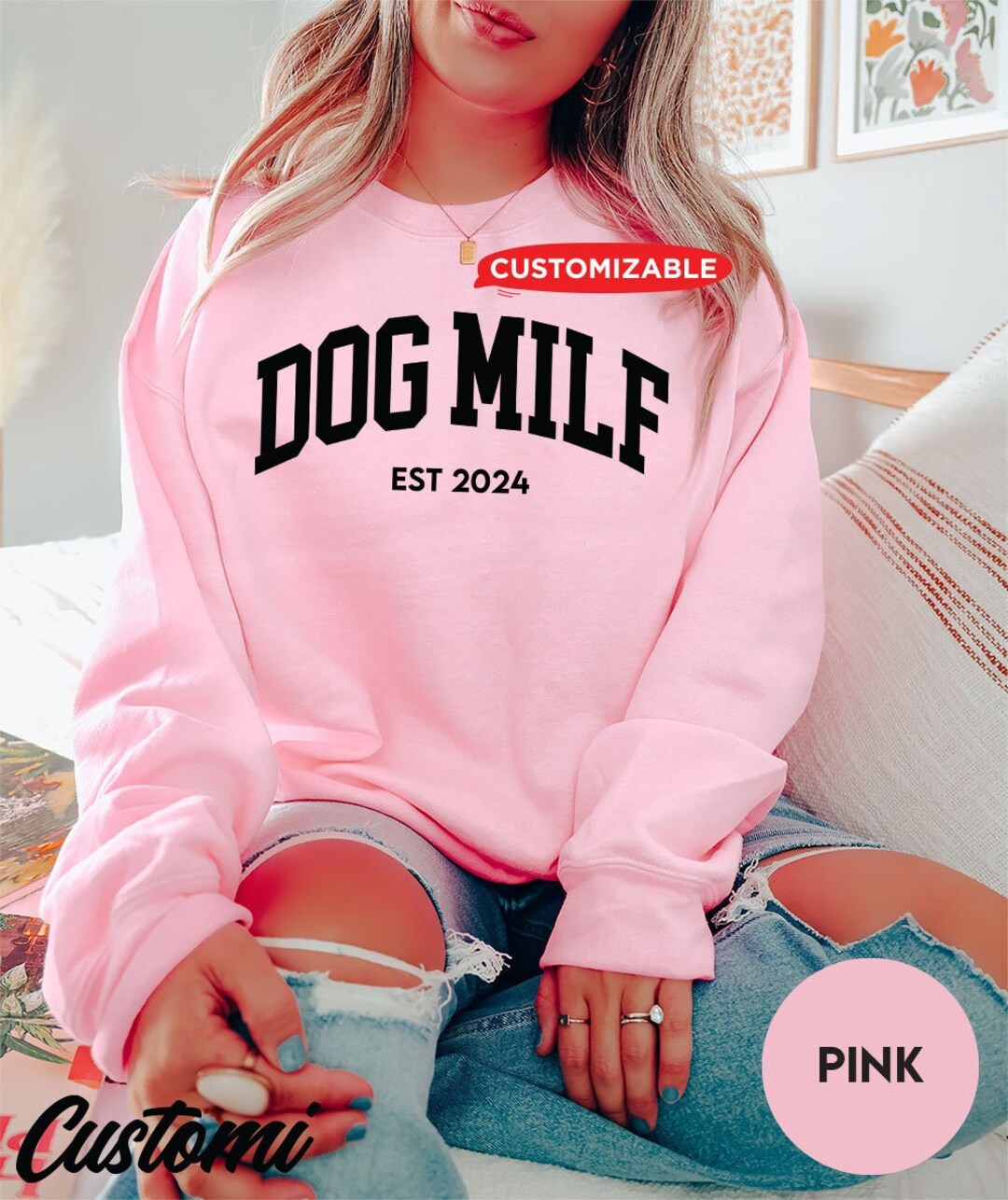 Custom Dog MILF 2024 Tshirt Dog MILF Since 2024 Sweater Etsy