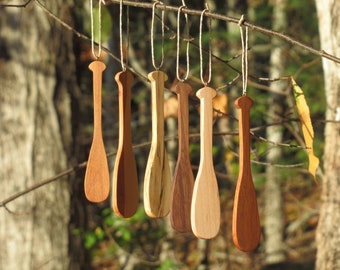 Tiny Wooden Paddle Ornaments