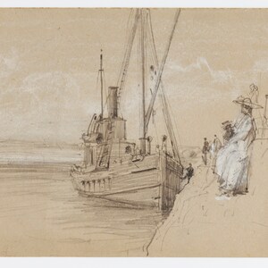 Boat by the shore instant digital print
