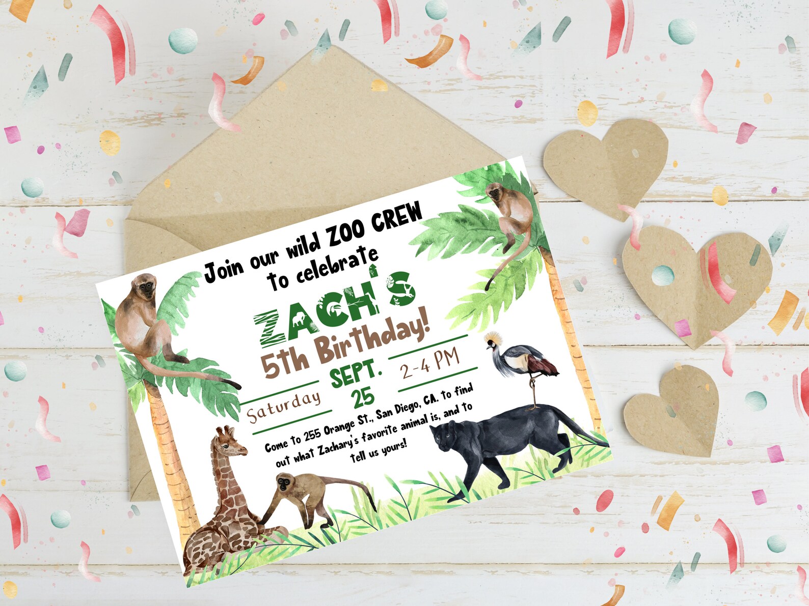 ZOO Crew Customized Birthday Invitation for Kids What is Your Etsy