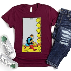 Eight of Pentacles Tarot Card Shirt Dark Academia Gift for Her or Him