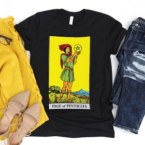 Page of Pentacles Tarot Card Shirt Dark Academia Gift for Tarot Readers