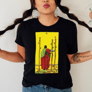 Three of Wands Tarot Card Shirt Dark Academia Gift for Tarot Readers