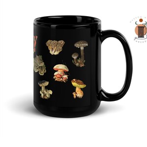 Botanical Mushroom Mug Dark Academia Fungi Mug Witchy Coffee Mug Dark Cottagecore Tea Mug