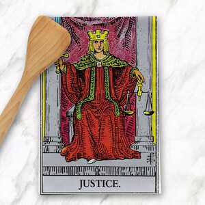 Justice Tarotkaart Theedoek Goth Keukendecoratie