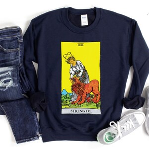 Camisa de cartas de tarô de força Suéter de bruxa para ela ou ele