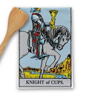 The Knight of Cups Tarot Card Tea Towel Goth Kitchen Decor