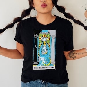 Tarot Card Shirt High Priestess, Tarot T-Shirt, Tarot Card T-Shirt, Priestess Tarot, Men’s Tarot Tee, Women’s Tarot Tee, Bella Canvas 3001