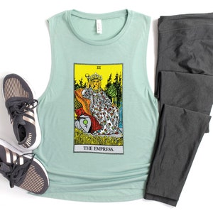 La emperatriz Tarot Card Tank Mystical Tarot Card Shirt tanque de entrenamiento para lectores de Tarot