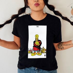 Four of Pentacles Tarot Card Shirt Dark Academia Gift for Tarot Readers