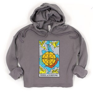 Wheel of Fortune Tarot Card Shirt Mystical Cropped Hoodie Gift for Tarot Readers