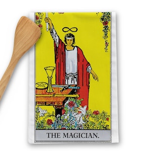 The Magician Tarotkaart Theedoek Goth Keukendecoratie