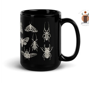 Minimalist Insect Mug Dark Academia Moth Mug Witchy Coffee Mug Dark Cottagecore Bugs Tea Mug