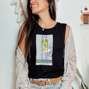 Ace of Cups Tarot Card Tank Mystical Tarot Card Shirt Witchy Workout Tank para los amantes del Tarot