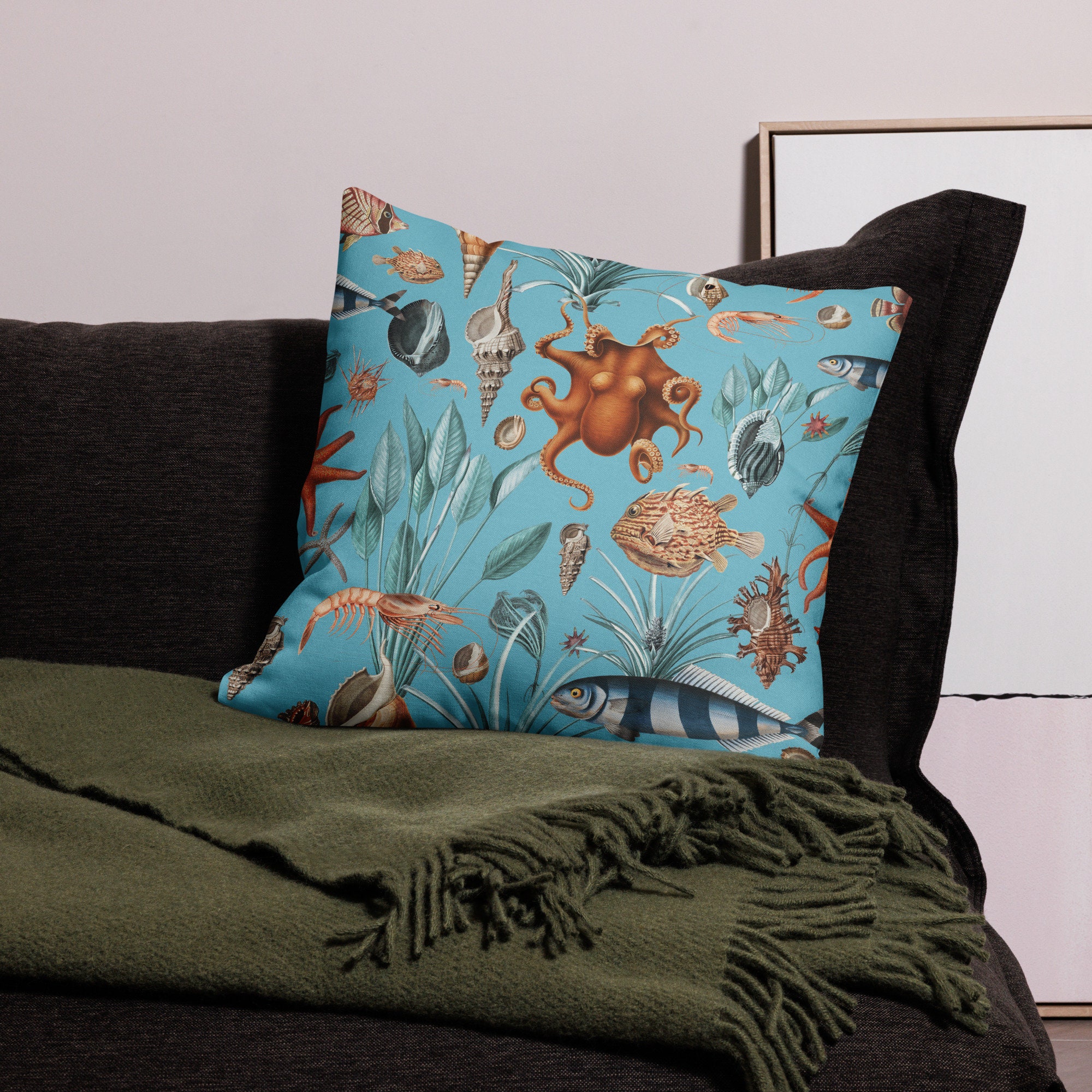 海の生き物のイラスト ダーク 美的 ヴィンテージ 航海 海洋生物