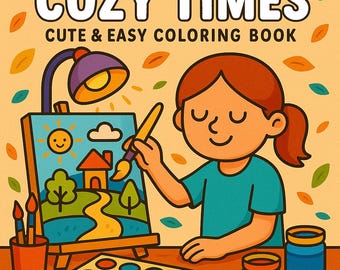 Cozy Times coloring book, Cozy Moments Coloring Pages, Girl moments,  Bold and Easy Coloring for Adults and kids Stress Relief