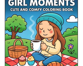 Girl Moments Coloring Book PDF – 70 Printable Pages for Kids & Adults, Instant Digital Download, Bold and Easy Coloring Book