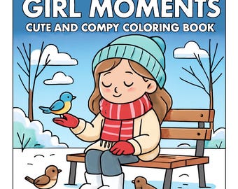 Cozy Girl Moments Coloring Book PDF – 70 Printable Pages for Kids & Adults, Instant Digital Download, Bold and Easy Coloring Book