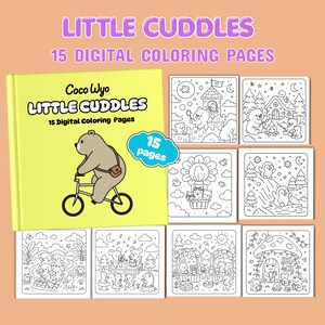 Coco Wyo Coloring Book PDF Super Cute Animal Pages 15 Printable Pages for Kids & Adults, Instant Download, Bold and Easy Coloring Book