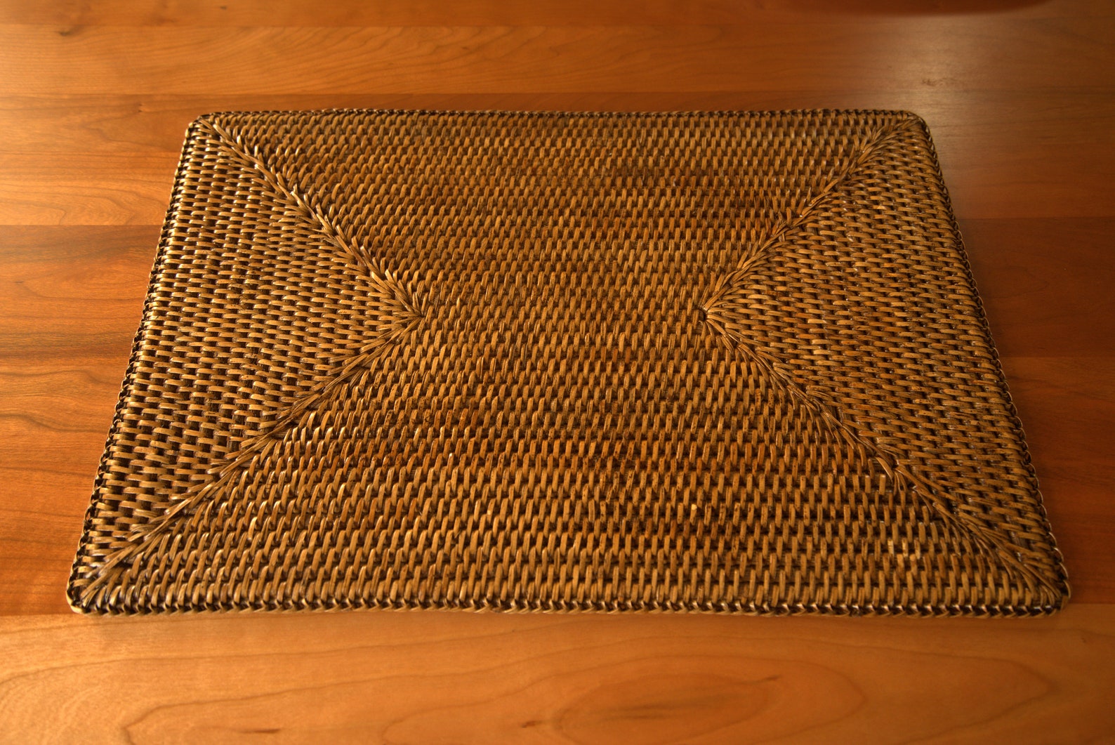 Rattan Rectangular Placemat for the Dinner Table Light Brown Etsy