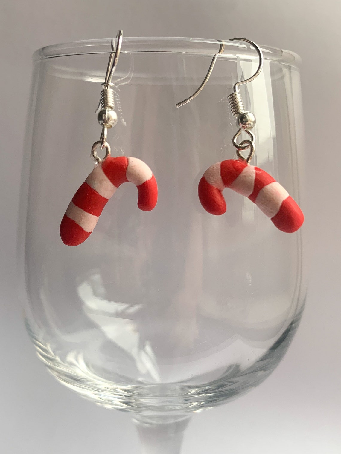 Polymer Clay Candy Cane Earrings/ Christmas Earrings/ Stocking Etsy