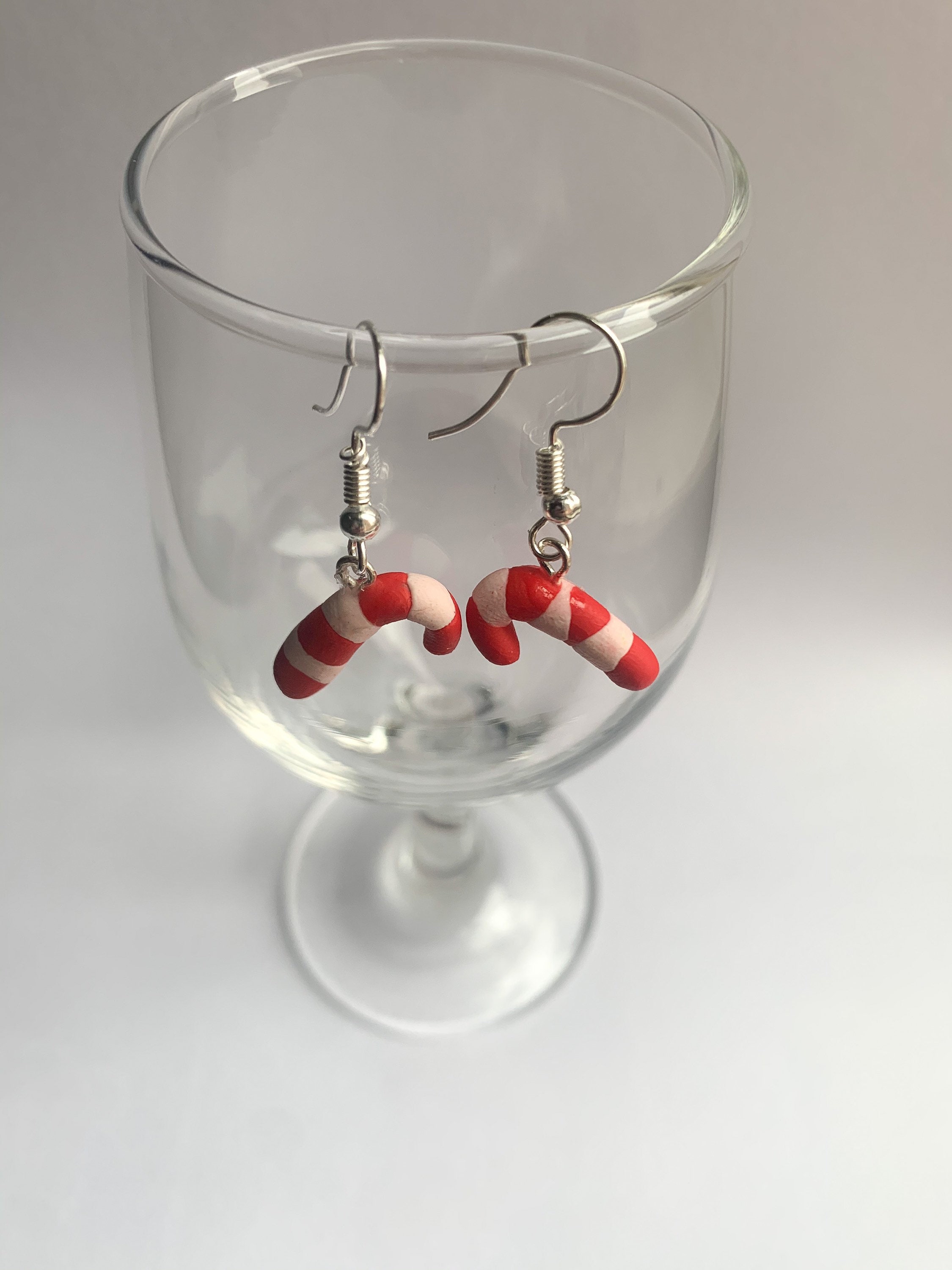 Polymer Clay Candy Cane Earrings/ Christmas Earrings/ Stocking Etsy