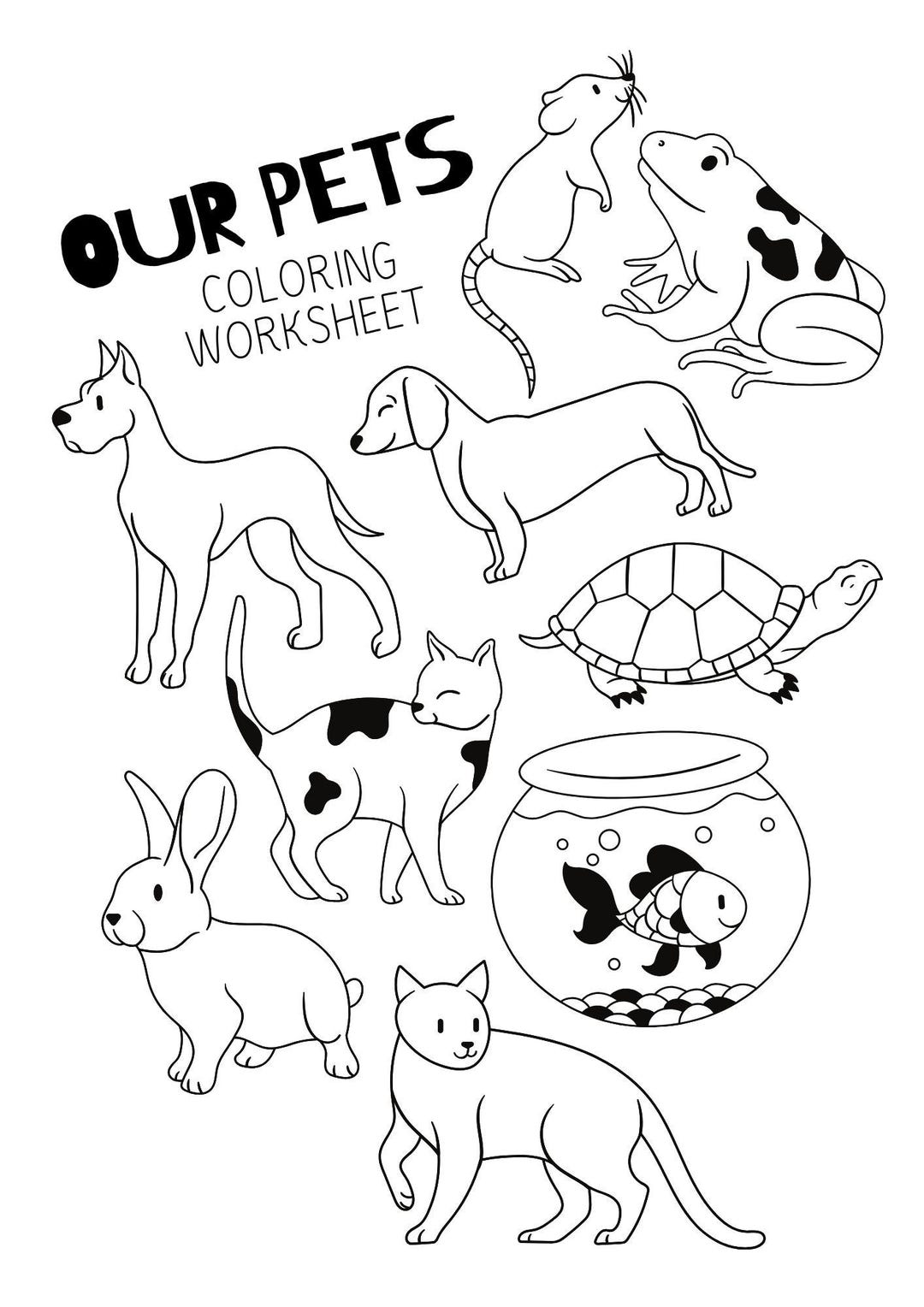 Digital Animal Colouring Sheet - Etsy