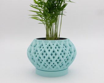 Cache pot "Rokio" | pot de fleur d'intérieur imprimé en 3D | Décoration d'intérieur élégante & design