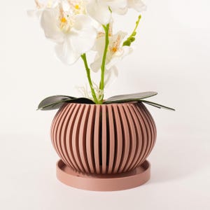 Pot pour orchidée avec soucoupe de drainage "Rakor" | Décoration d'intérieur design moderne & unique | Imprimé en 3D