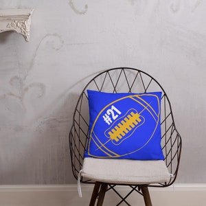 Football Throw Pillow , Football Gift, Customized with name or number