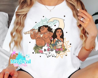 Camisetas de la princesa Moana, camisetas de Princess Park, camisetas de princesas Disney, camisetas familiares, camisetas familiares Disney