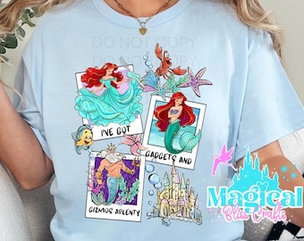 Camisetas de Princesa Sirena, Camisetas de Princesas del Parque, Camisetas de Princesas Disney, Camisetas Familiares, Camisetas Familiares Disney