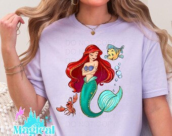 Camisetas de Princesa Sirena, Camisetas de Princesas del Parque, Camisetas de Princesas Disney, Camisetas Familiares, Camisetas Familiares Disney