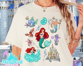 Camisetas de Princesa Sirena, Camisetas de Princesas del Parque, Camisetas de Princesas Disney, Camisetas Familiares, Camisetas Familiares Disney
