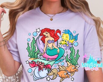 Camisetas de Princesa Sirena, Camisetas de Princesas del Parque, Camisetas de Princesas Disney, Camisetas Familiares, Camisetas Familiares Disney
